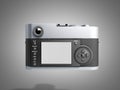 Old photo camera 3d render on grey background Royalty Free Stock Photo