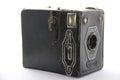 Old photo camera isolated on white background Goldy, French manufacture