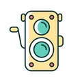 Old photo camera RGB color icon Royalty Free Stock Photo