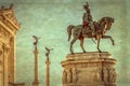 Old photo with the Monument Nazional a Vittorio Emanuele II