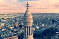 Old photo with rooftop and aerial view from Basilica Sacre Coeur 1 Royalty Free Stock Photo
