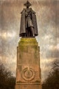 Old photo with statue of Major General James Wolfe Royalty Free Stock Photo