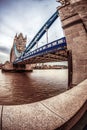 Old photo with Tower Bridge over river Thames. London UK Royalty Free Stock Photo