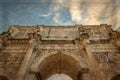 Old photo with view of the arch of Constantine in Rome, Italy Royalty Free Stock Photo