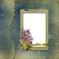 Old photoalbum with grunge frame and bunch Royalty Free Stock Photo