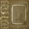 Old photoalbum with grunge frame for photos Royalty Free Stock Photo