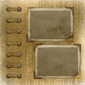 Old photoalbum with two grunge frames Royalty Free Stock Photo