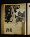 Old photos and photo album, some of which are torn