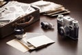 Old photos and photo equipment Royalty Free Stock Photo