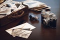 Old photos and photo equipment Royalty Free Stock Photo