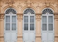 Old Phuket Sino Portuguese house classic facade with stuccowork in Phuket Old town area. Thailand Royalty Free Stock Photo