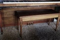 Old Piano With Bench Keys Ivory Ebony