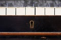 Old piano keys close up Royalty Free Stock Photo