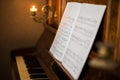 Old Piano with Notes Royalty Free Stock Photo