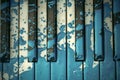 Old piano is painted in blue color Royalty Free Stock Photo