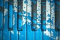 Old piano is painted in blue color Royalty Free Stock Photo