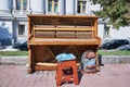 Old pianos for street musicians Royalty Free Stock Photo