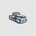 Old pickup truck monogram design logo inspiration