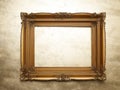 Old Picture Frame On Gold Wall