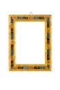 Old picture frame with multicolored inlays