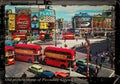 Old Picture stamp of Piccadilly Circus London Royalty Free Stock Photo