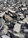 old asphalt, pieces of asphalt, road repairs