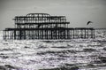 The old pier in Brighton, England. Royalty Free Stock Photo