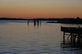Old dock, Cedar Key, Florida at sunset Royalty Free Stock Photo