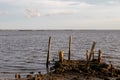 Old pier on Horseshoe Beach bay