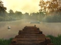 Old pier in the lake Royalty Free Stock Photo