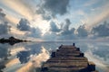 Old pier landscape Royalty Free Stock Photo