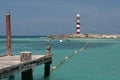 Old pier and lighthouse Royalty Free Stock Photo