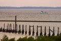 Old pier on the shore of the Gulf of Mexico Royalty Free Stock Photo