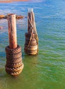 The old pier is waiting for its ships. Royalty Free Stock Photo