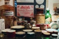 Old pill bottles in The Old Operating Theatre Museum and Herb Ga Royalty Free Stock Photo