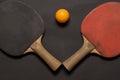 Old pingpong paddles and ball.