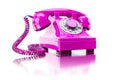 old pink dial-up phone Royalty Free Stock Photo