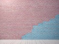 pink pastel and white blue brick wall for a vintage style background Royalty Free Stock Photo