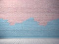 pink pastel and white blue brick wall for a vintage style background Royalty Free Stock Photo