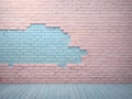 pink pastel and white blue brick wall for a vintage style background Royalty Free Stock Photo