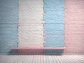 pink pastel and white blue brick wall for a vintage style background Royalty Free Stock Photo