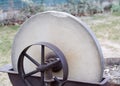 Old Pioneer Era Grindstone Closeup Royalty Free Stock Photo