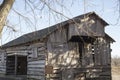 Old pioneer log barn,oak wood siding,historic,farm,western, Royalty Free Stock Photo