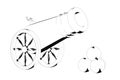 Old Pirate Cannon in Black and White Cartoon Style. 3d Rendering Royalty Free Stock Photo