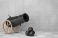 Old Pirate Cannon. 3d Rendering Royalty Free Stock Photo