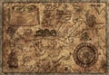 Old pirate map with desaturated effect Royalty Free Stock Photo