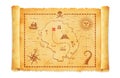 Old pirate treasure map illustration Royalty Free Stock Photo