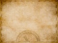Old pirates treasure map with compass Royalty Free Stock Photo
