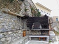 an old pizza oven in a tavern in italy at summer Royalty Free Stock Photo