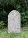 An old plain gravestone in cemetery. Royalty Free Stock Photo